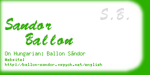 sandor ballon business card